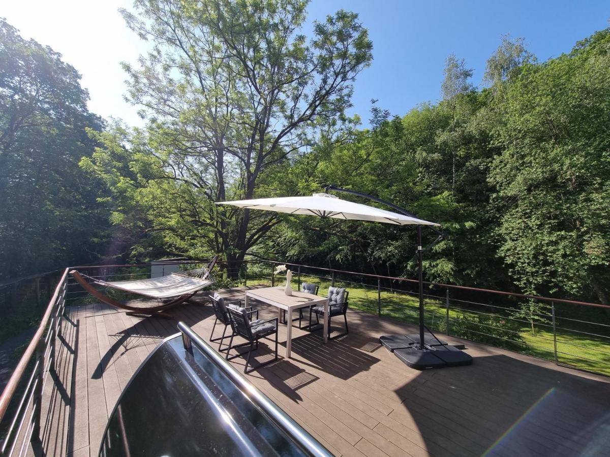 5 Sterne Bahnhoftraum, Appartement "Waldliebe" 133Qm, Grosse Terrasse 70Qm, Qr Code Scannen Fuer Virtuellen Rundgang, Premium Ausstattung Braunfels Exterior foto